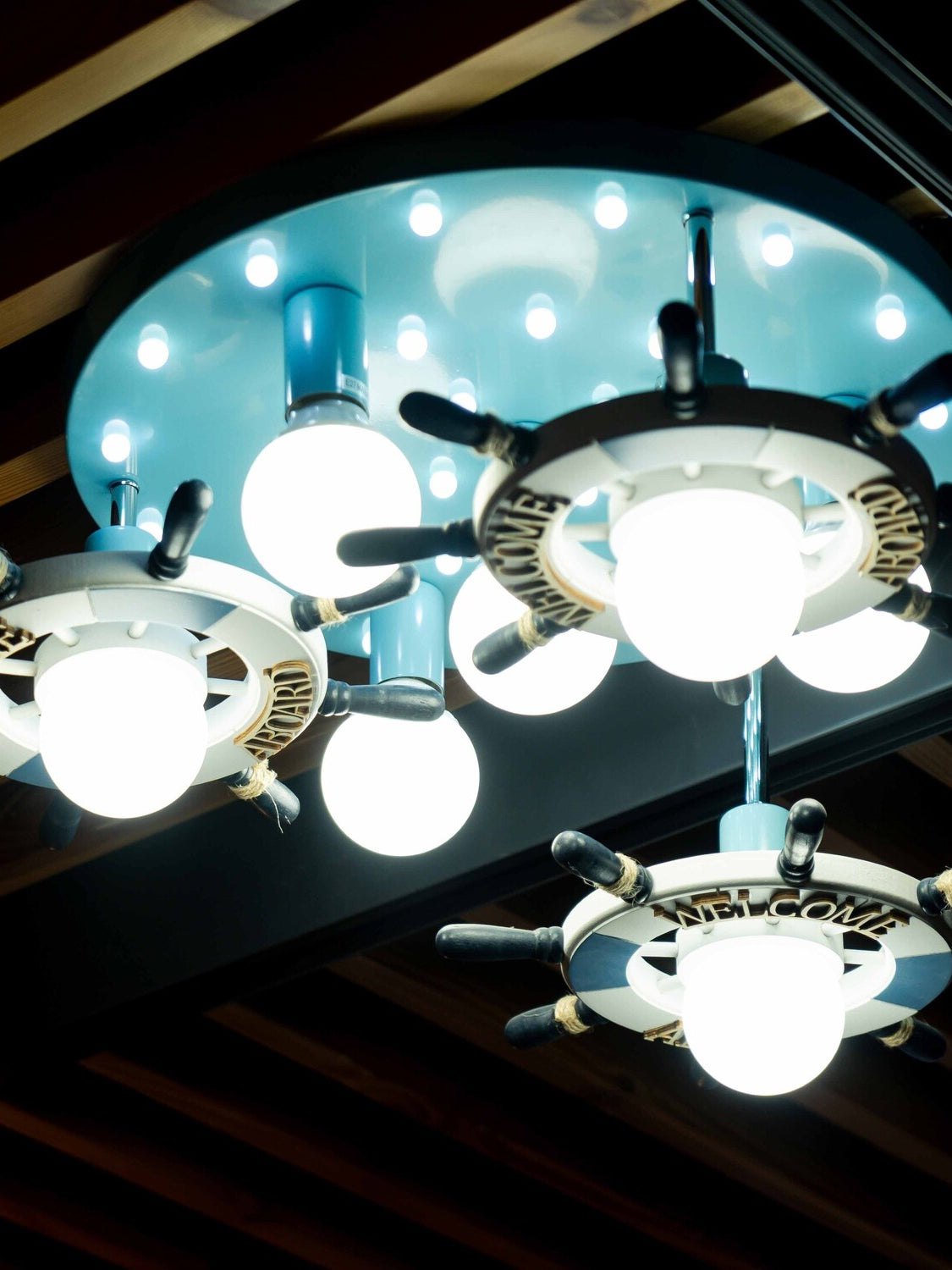 Stazo Wheel Ceiling Lamp with 3 Drop Down