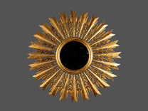 Wood Harvest Mirror, Antique Gold