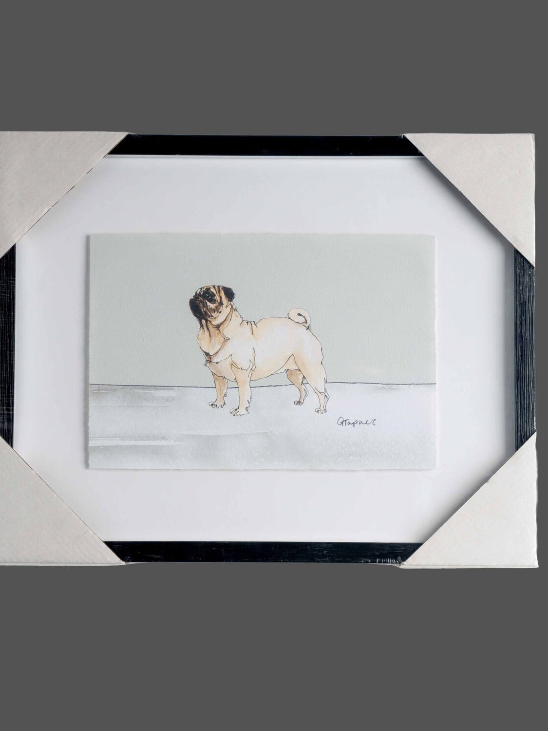 Framed Wall Art w/ Dog Image