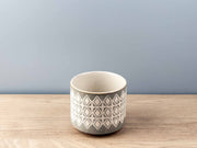 Stoneware Pot w/ Ethnic Pattern, Set of 3