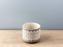 Stoneware Pot w/ Ethnic Pattern, Set of 3