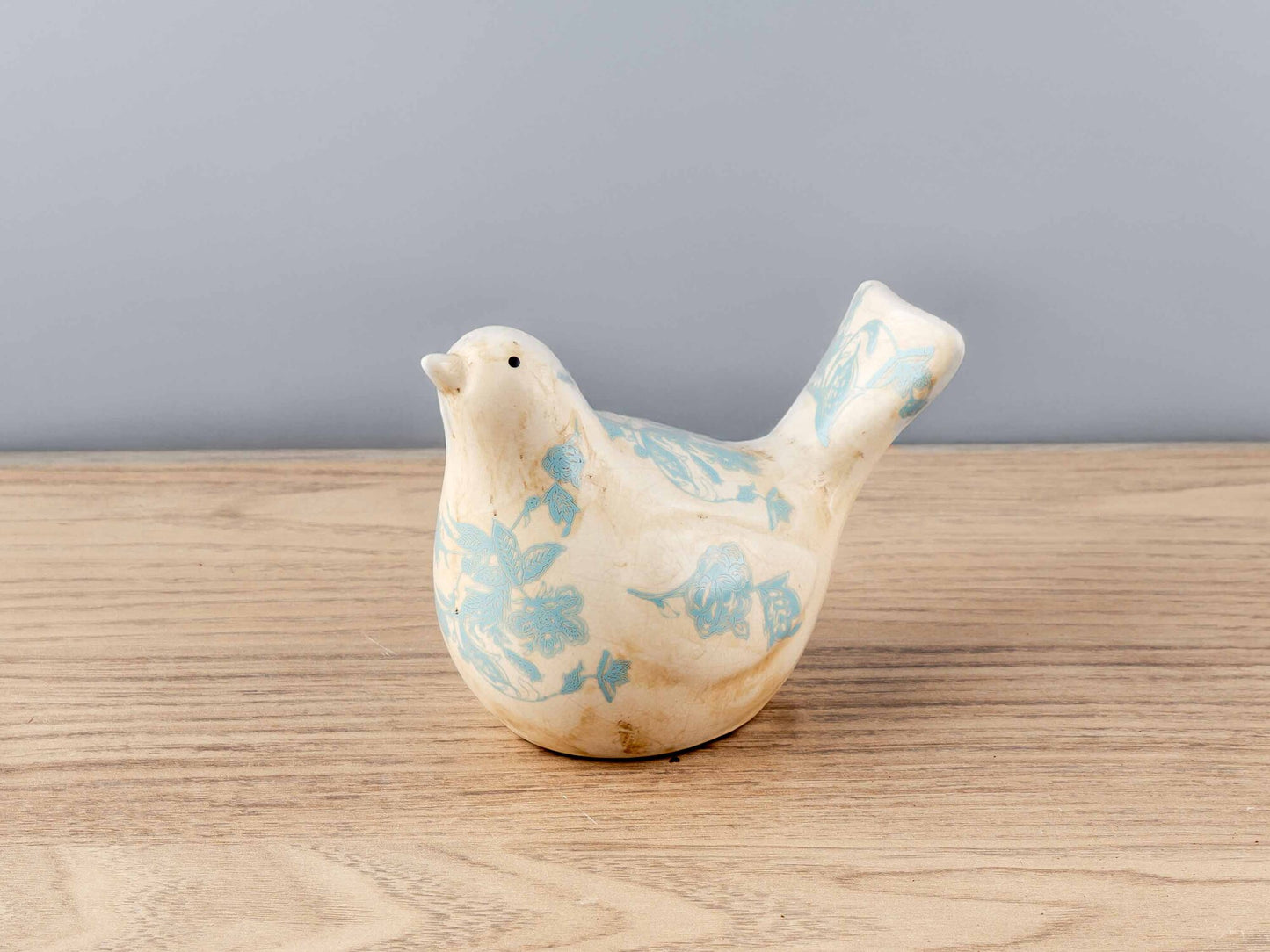 Ceramic Bird w/ Floral Decal, 3 Colors, Styles 1