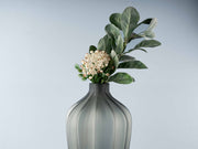 Carved Glass Vase, Grey, Large