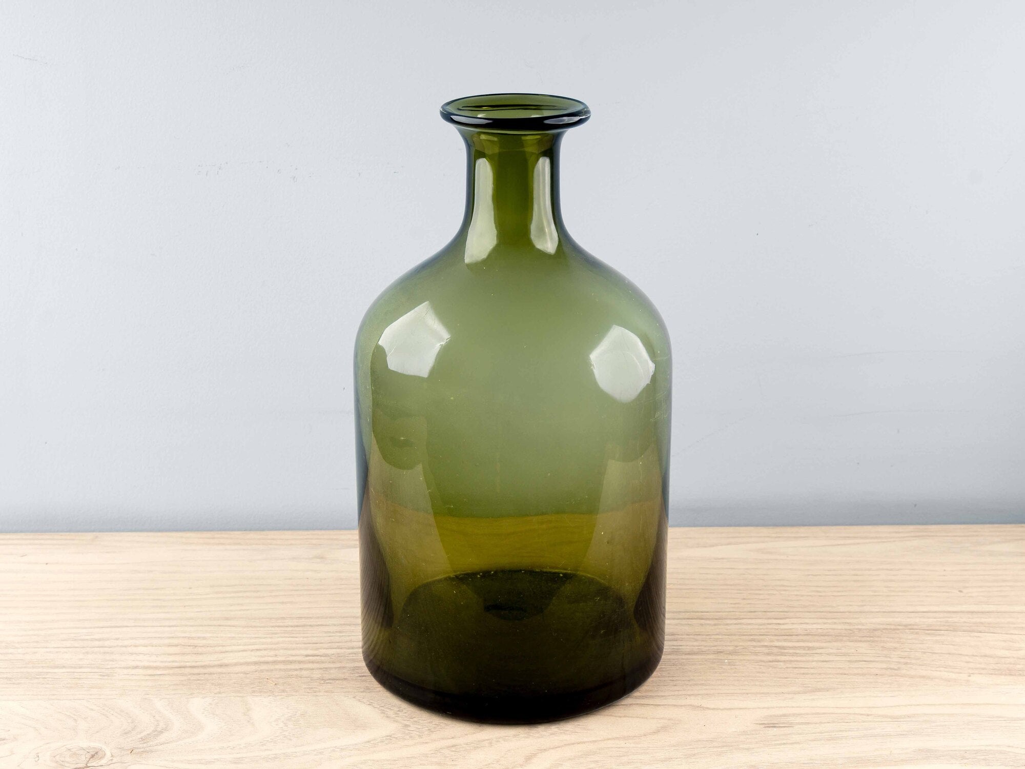 Glass Vase, Dark Green, Medium