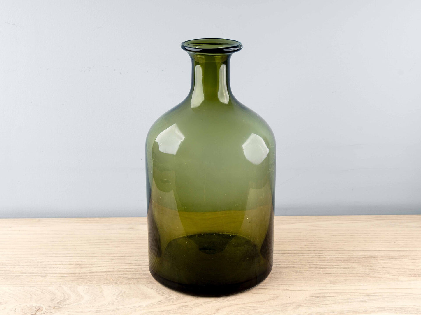 Glass Vase, Dark Green, Medium