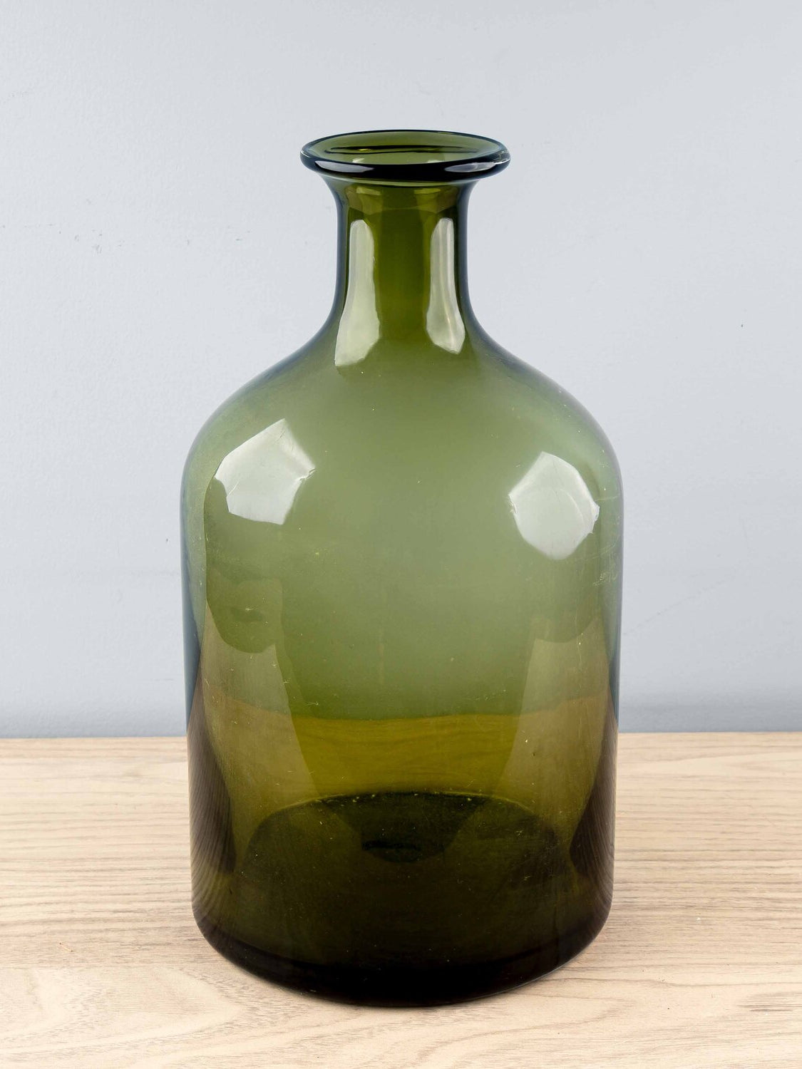 Glass Vase, Dark Green, Medium