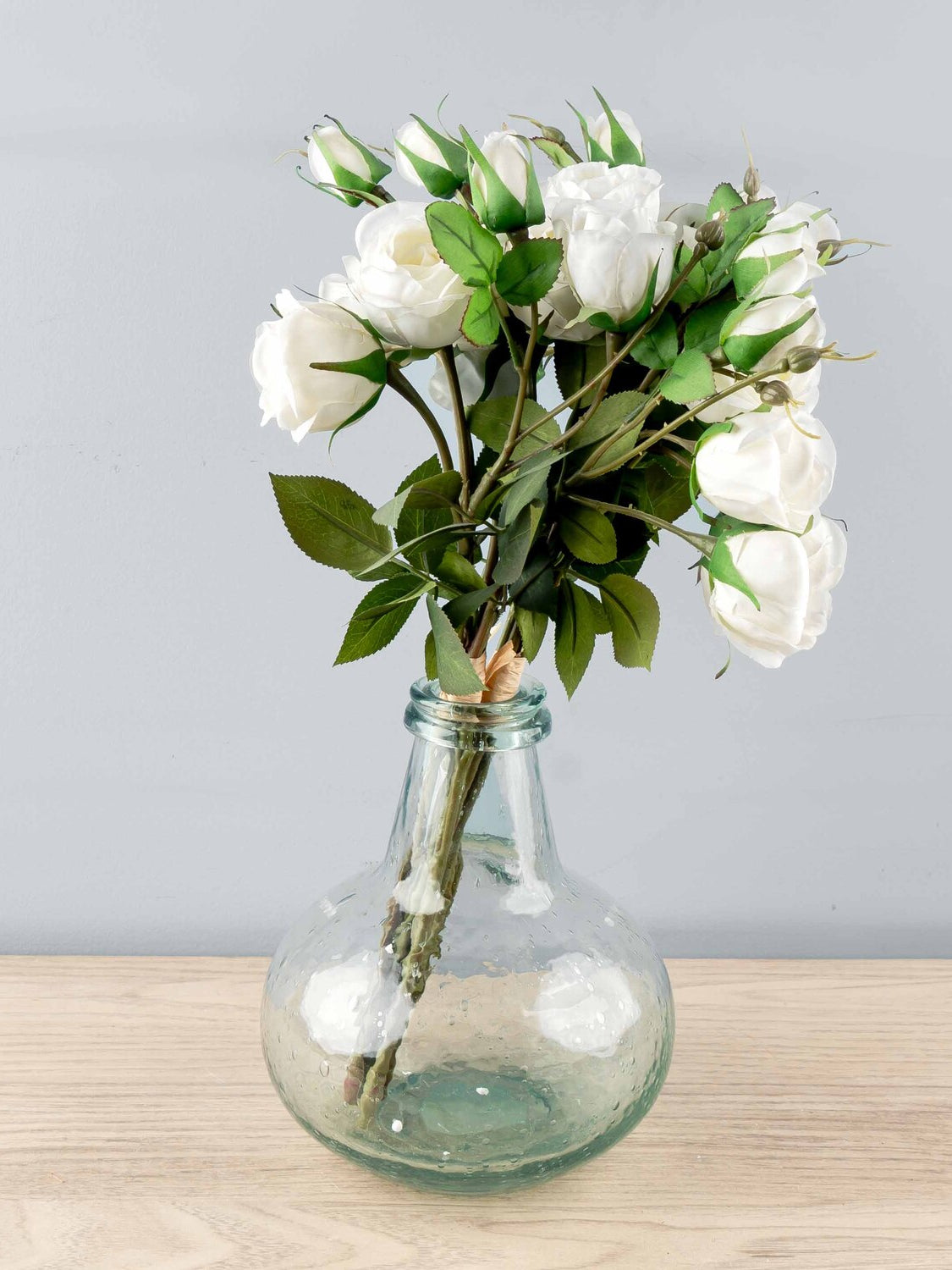 Glass Vase w/ Bubbles and Badge