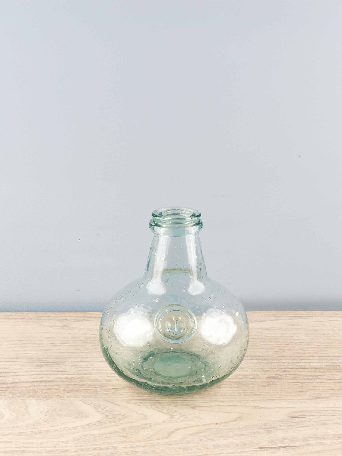 Glass Vase w/ Bubbles and Badge
