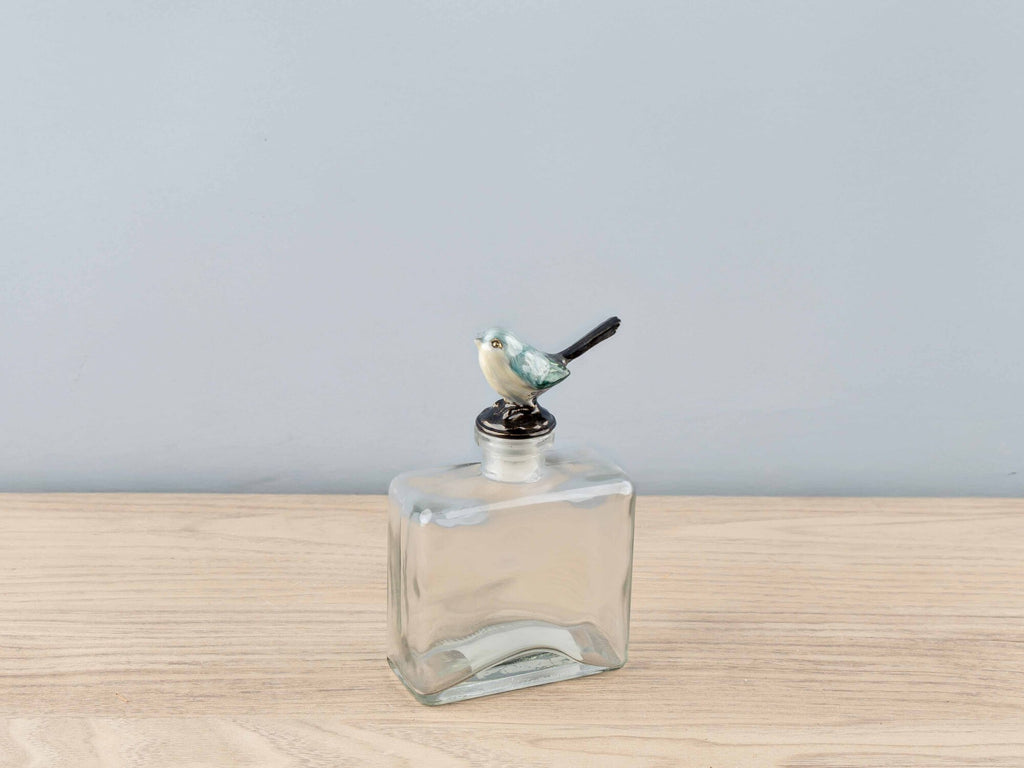 Glass Bottle w/ Pewter Bird Stopper, 4 Styles