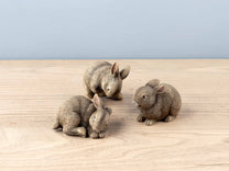 Resin Rabbit Figurine, 3 Styles Set of 3