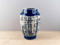 Terracotta Handmade Vase, Blue, Large