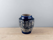 Terra-cotta Handmade Vase, Blue, Small