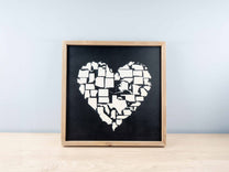 MDF Wall Art w/ US States in Heart Shape
