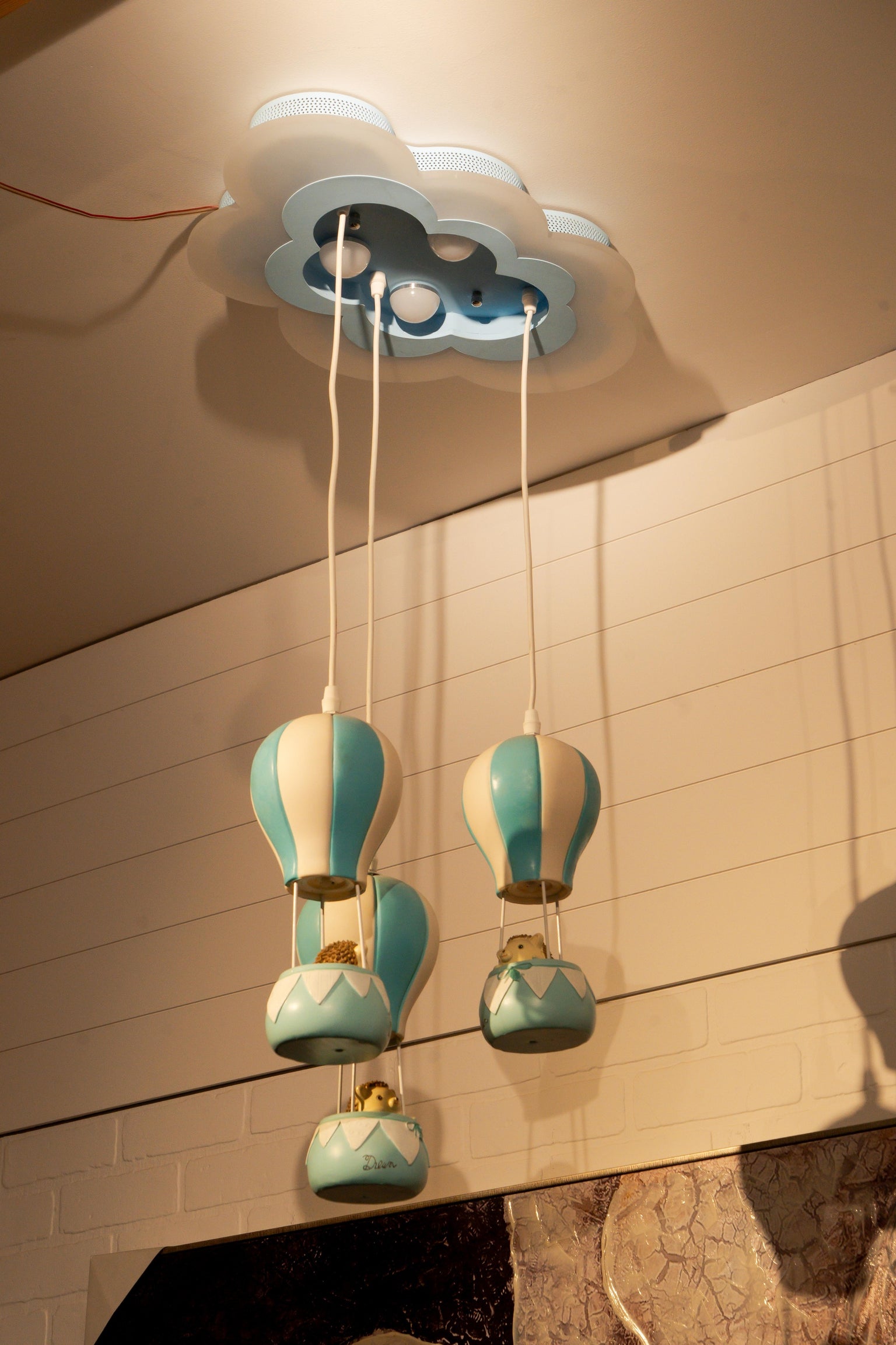 Hot Air Balloon Ceiling Mounted Lamp- Blue
