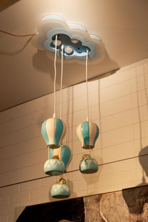Hot Air Balloon Ceiling Mounted Lamp- Blue