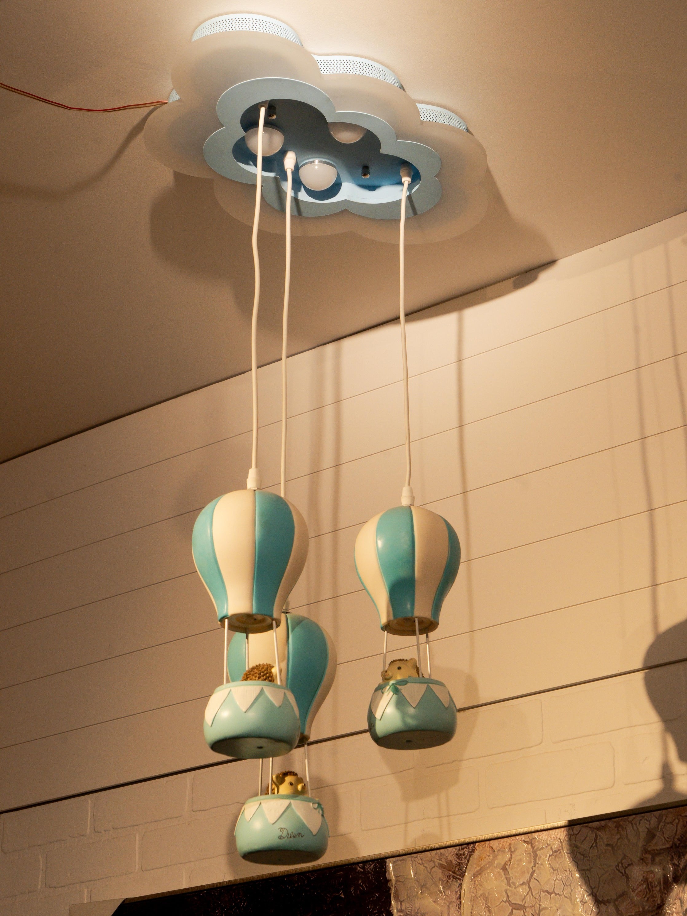 Hot Air Balloon Ceiling Mounted Lamp- Blue
