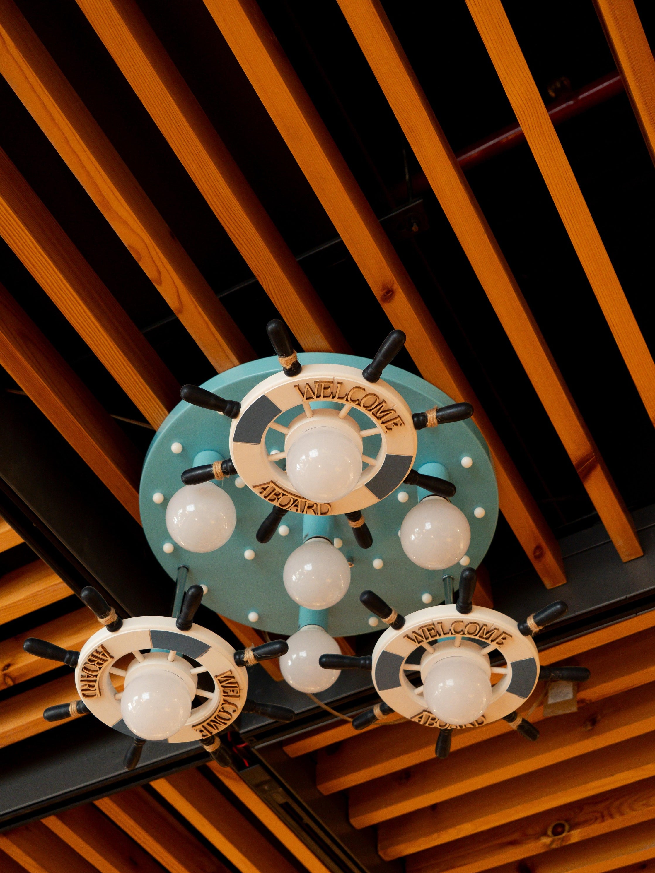 Stazo Wheel Ceiling Lamp with 3 Drop Down