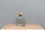Glass Bottle W/ Pewter Bird Stopper