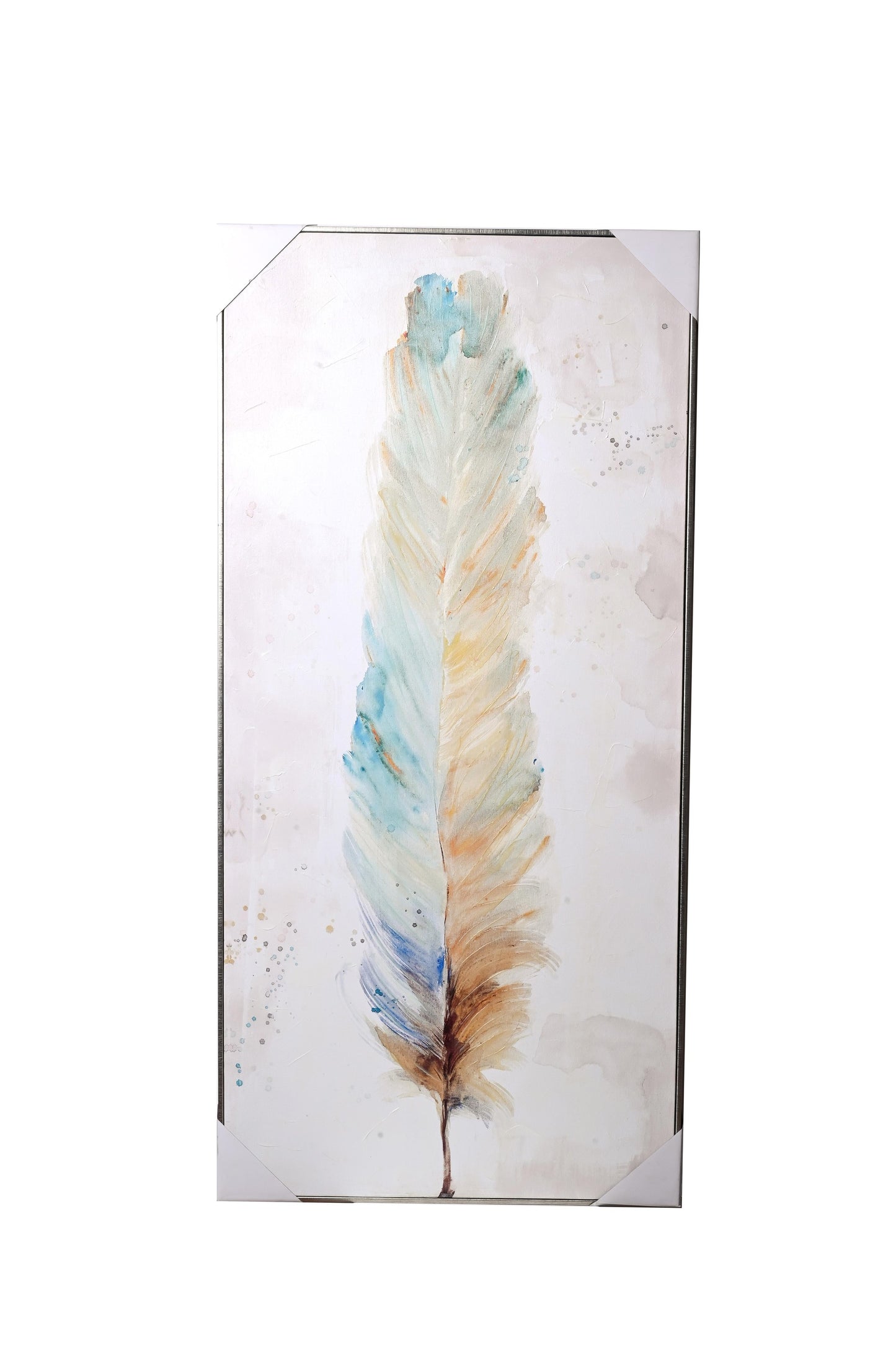 Canvas Wall Art w/ Feather Image