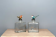 Glass Bottle W/ Pewter Bird Stopper
