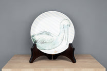 Chad Stoneware Plate W/ Nautical Design, With stand