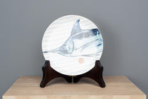 Chad Stoneware Plate W/ Nautical Design, With stand