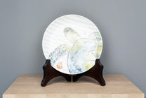 Chad Stoneware Plate W/ Nautical Design, With stand