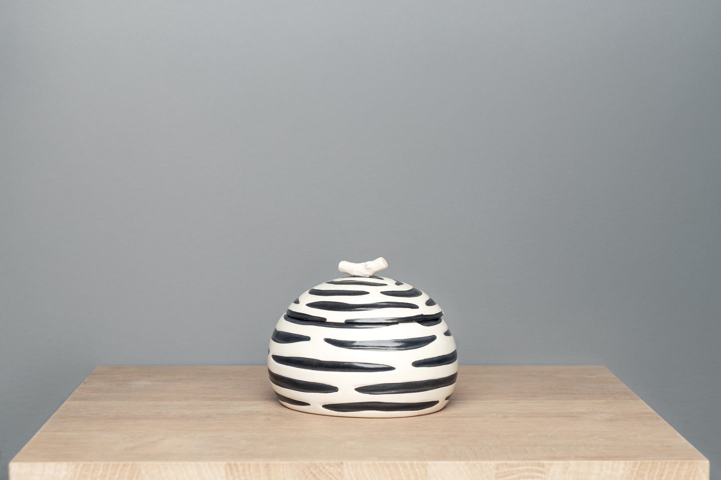 Dolomite Box W/ Polka Dots And Stripes, Black & White, Styles 2