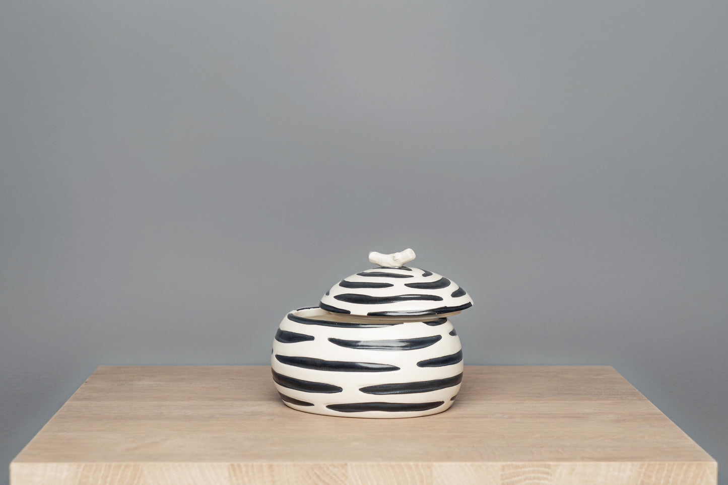 Dolomite Box W/ Polka Dots And Stripes, Black & White, Styles 2