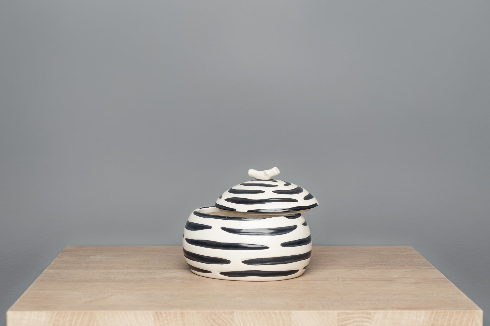 Dolomite Box W/ Polka Dots And Stripes, Black &amp; White, Styles 2