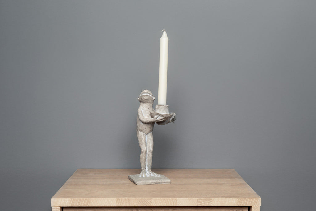 Resin Frog Taper Candle Holder-Right Facing