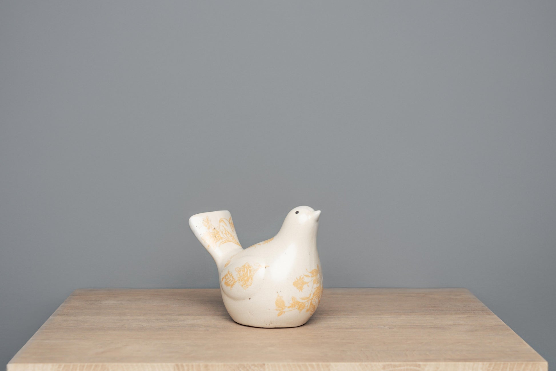 Ceramic Bird w/ Floral Decal