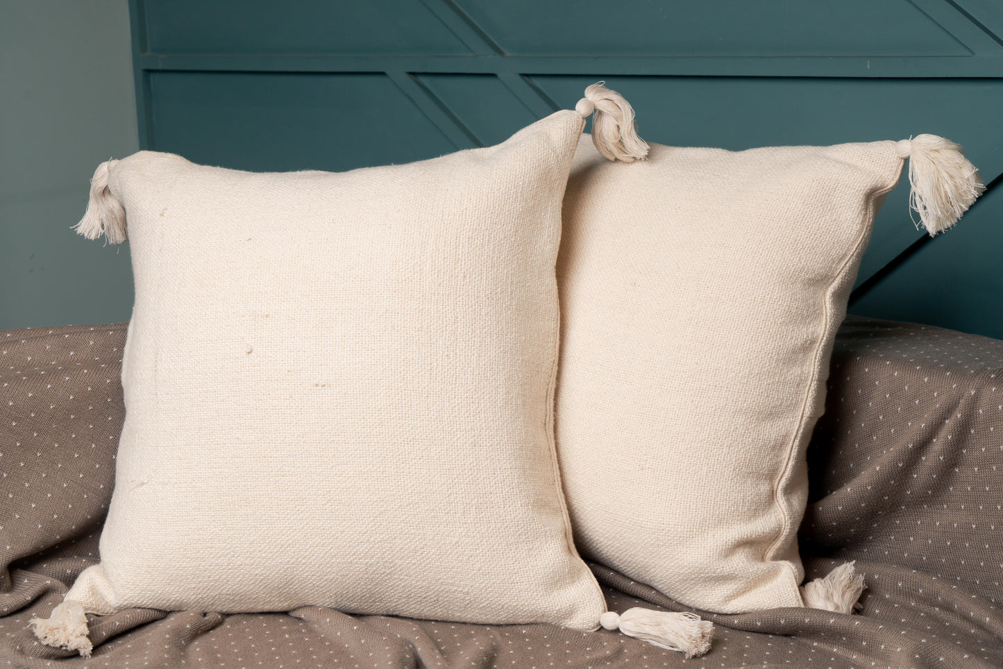 Textured Cream Cushions Set of 2