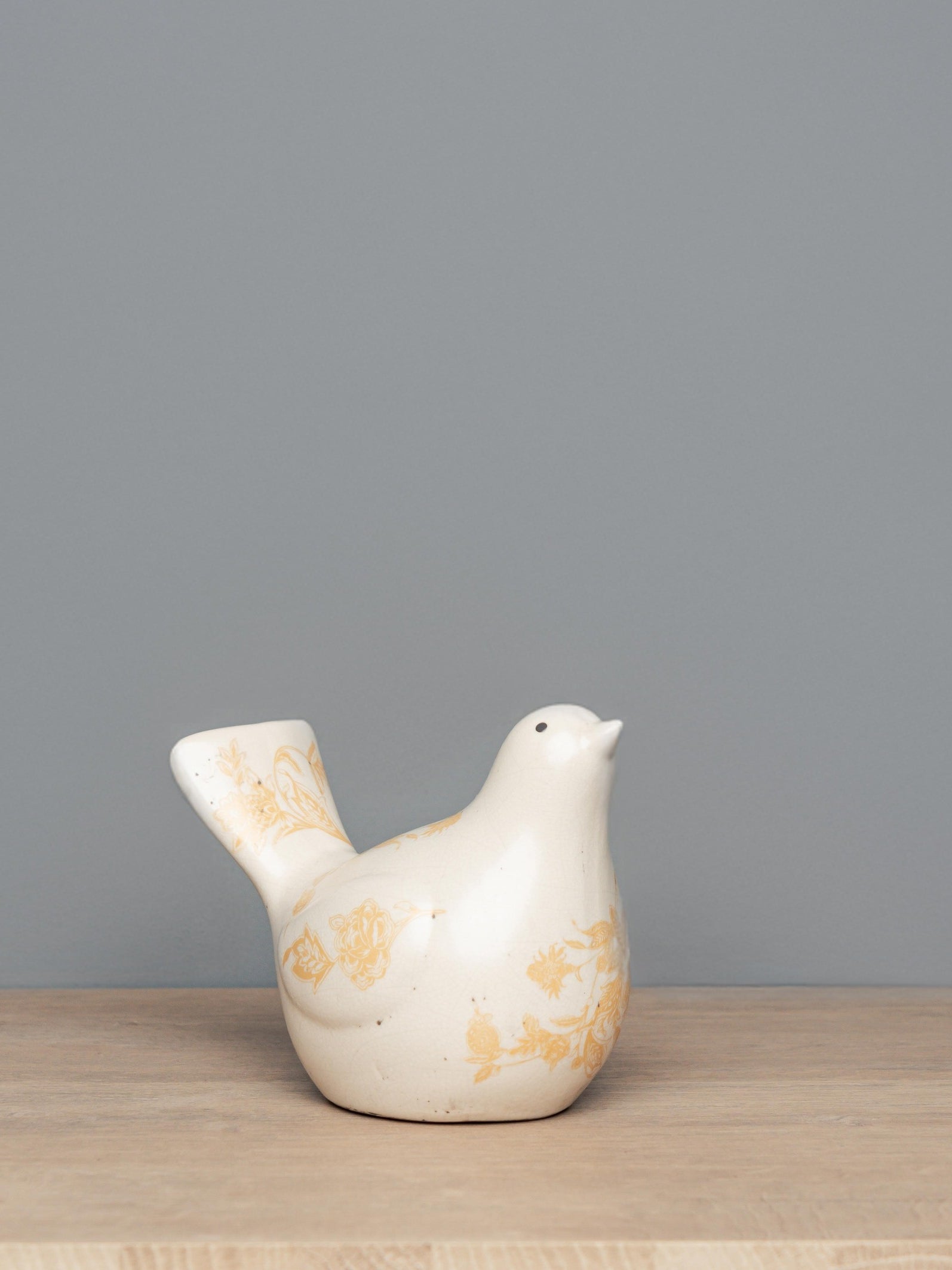 Ceramic Bird w/ Floral Decal