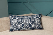 Navy Emb  Cushions Set of 2