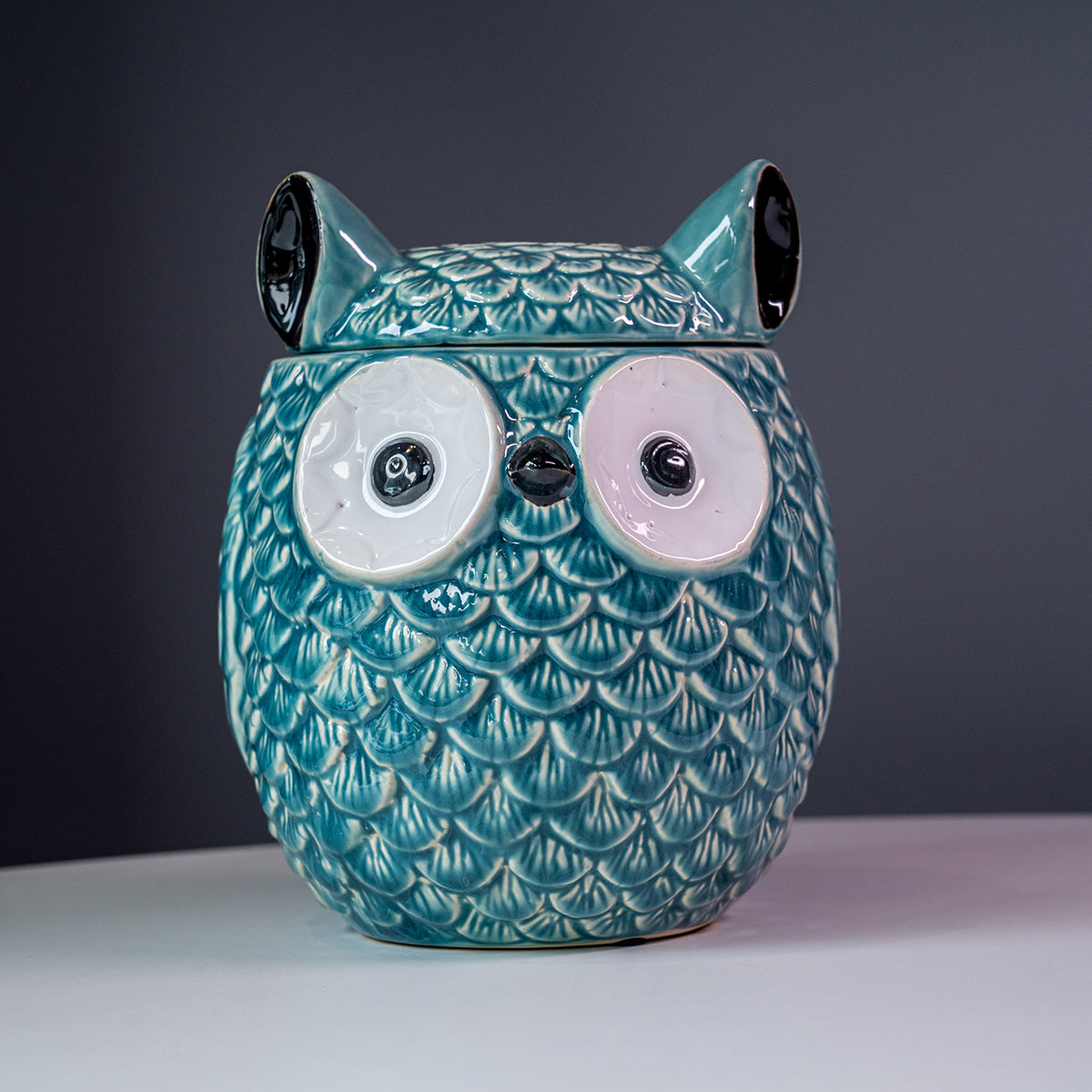 Stoneware Owl Ginger Jar