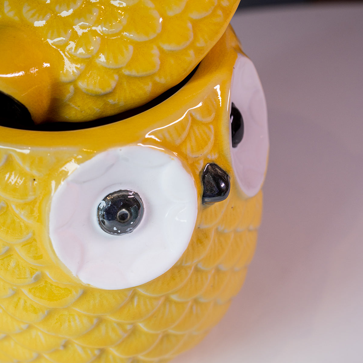 Stoneware Owl Ginger Jar
