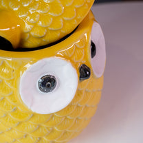 Stoneware Owl Ginger Jar