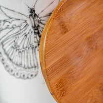 Daphne Stoneware Jar w/ Bamboo Lid &amp; Butterfly
