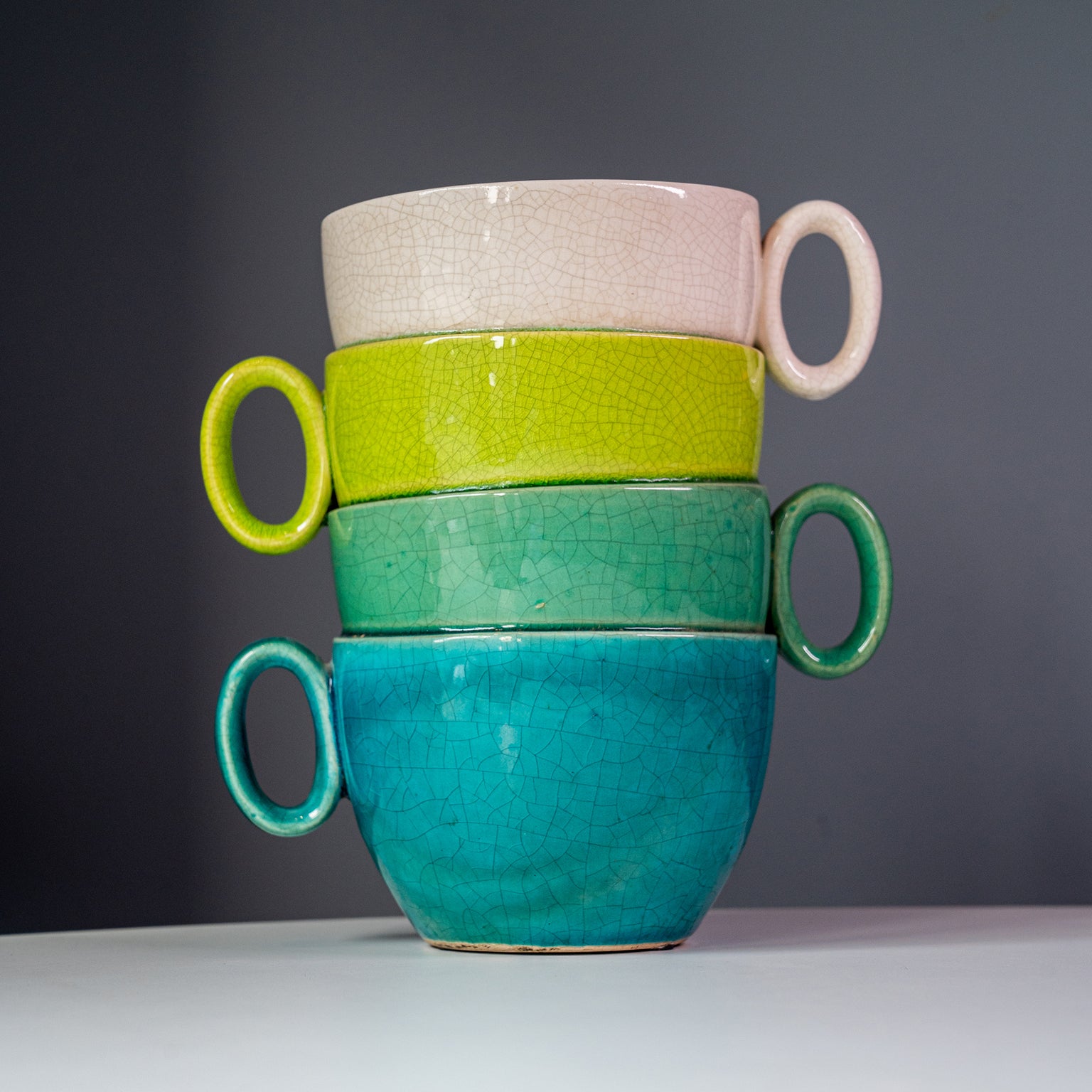 Terracotta Stacked Teacup Planter