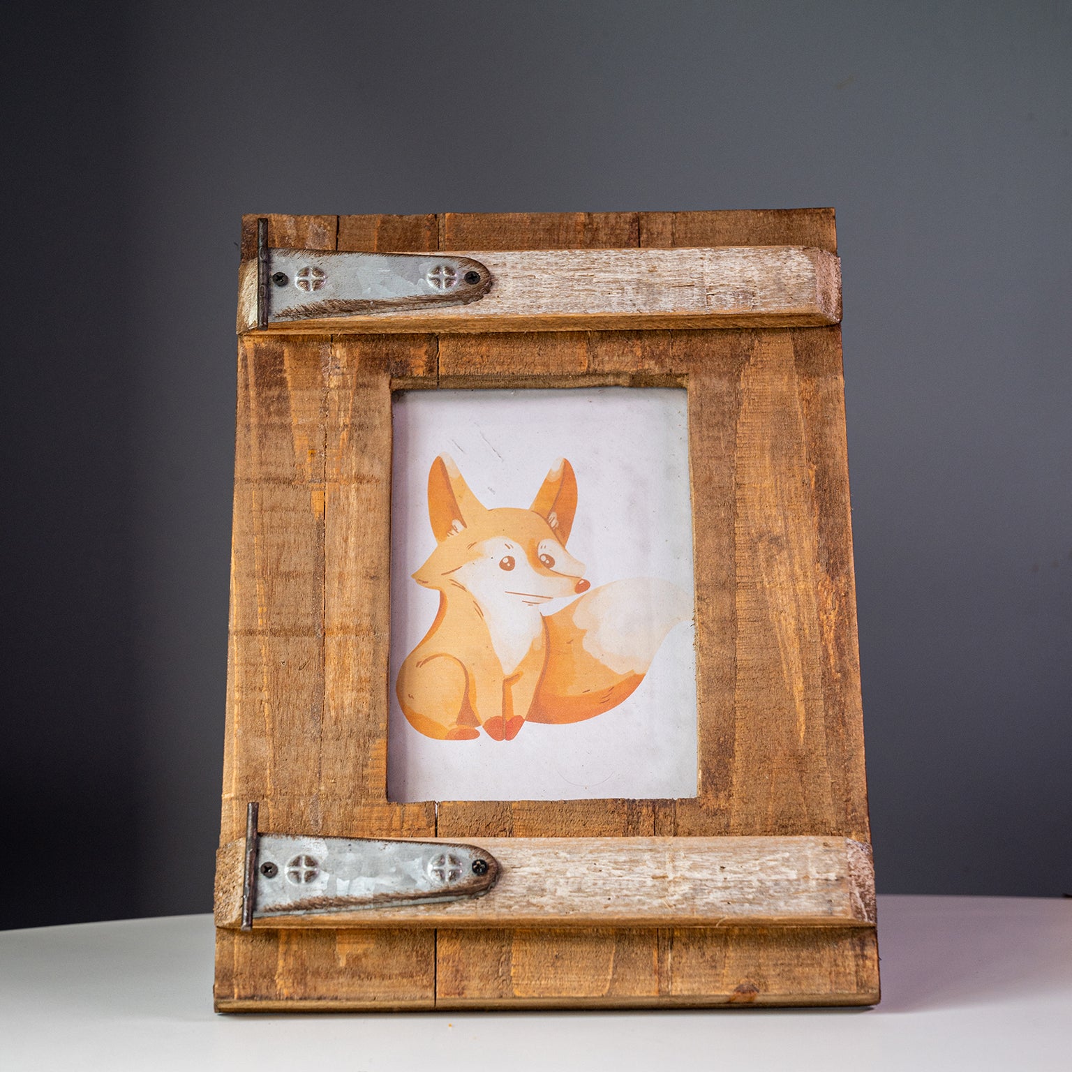 Wood &amp; Metal Photo Frame (Holds 4"x6" Photo)