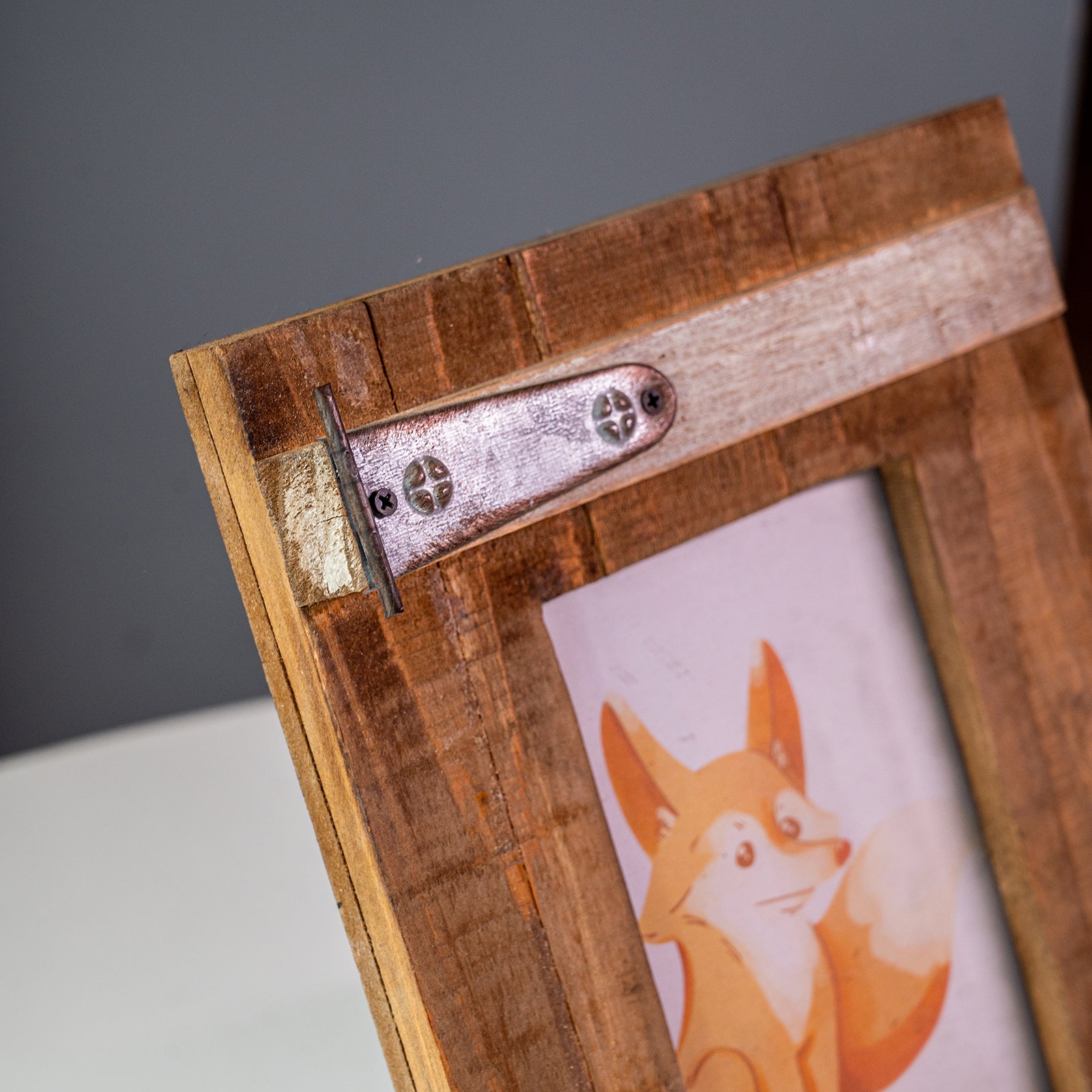 Wood & Metal Photo Frame (Holds 4"x6" Photo)