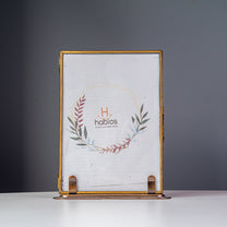 Brass Photo Frame w/ Base, Gold, Large