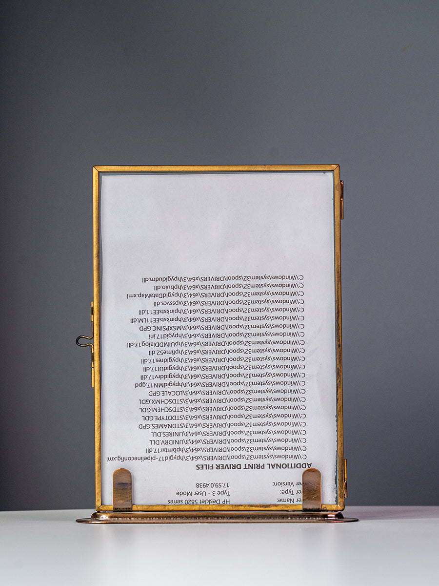 Brass Photo Frame w/ Base, Gold, Large