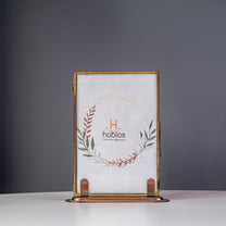 Brass Photo Frame w/ Base, Gold, Small