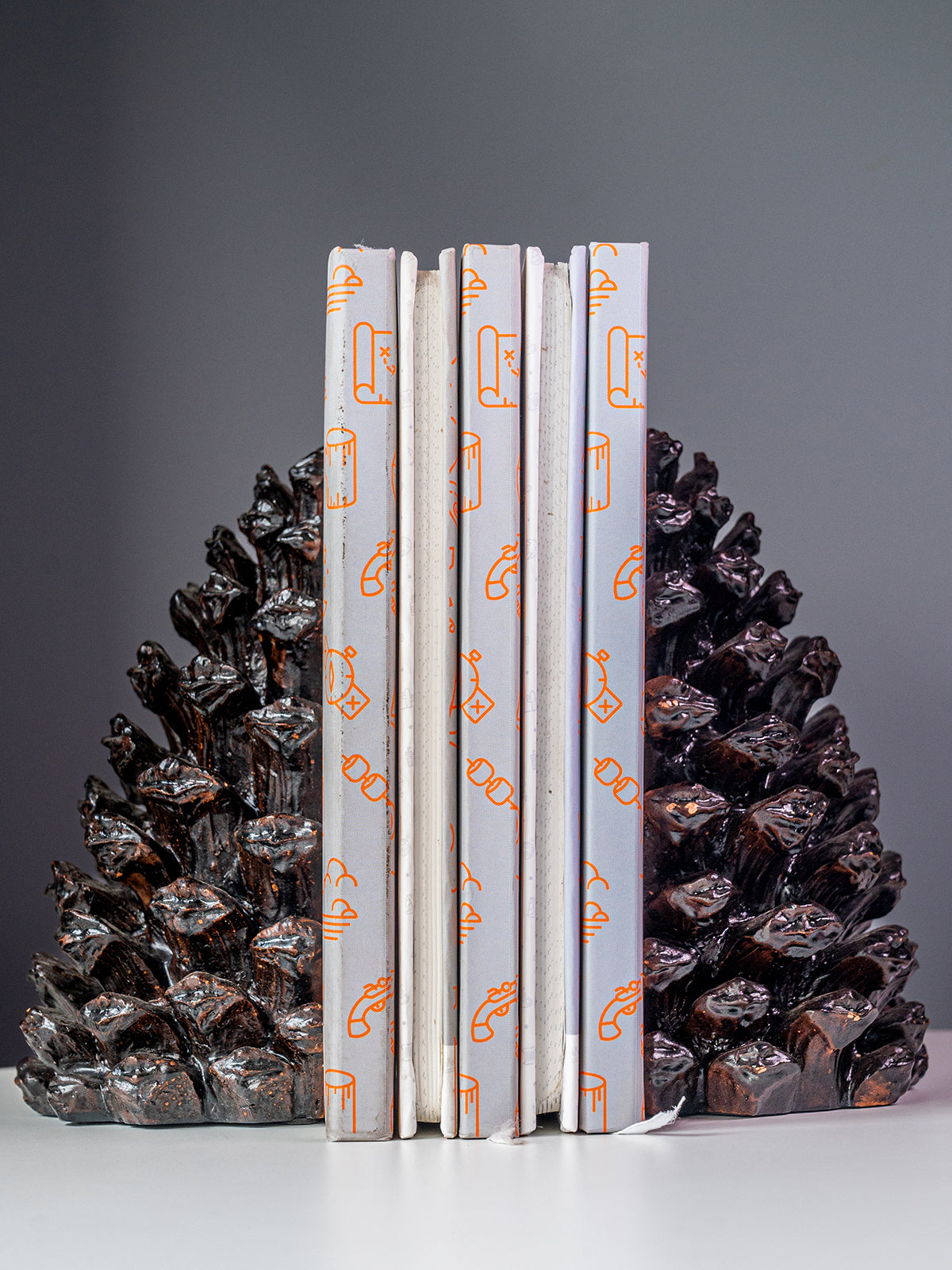 Resin Pinecone Bookends, Bronze Finish, Set of 2
