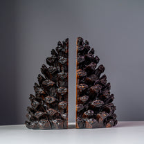 Resin Pinecone Bookends, Bronze Finish, Set of 2