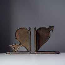 Cast Iron Heart &amp; Arrow Bookends, Set of 2