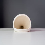 Stoneware Whale Shaped Jewelry Holder, Gold & White