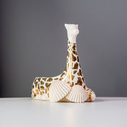 Stoneware Giraffe Shaped Soap Dish, Gold & White